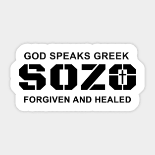 Sozo, God Speaks Greek Sticker